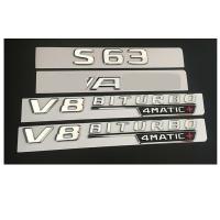 Upgrade Chrome Letter Badges Emblems For Mercedes Benz W222 S63 For Amg V8 Biturbo 4matic +