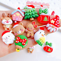 10Pcs ใหม่น่ารัก Mini Christmas Series แบน Cabochons Scrapbooking DIY เครื่องประดับหัตถกรรมตกแต่ง Self-Made โทรศัพท์มือถือ Shell Hairpin เชือกผมเครื่องประดับเรซิ่นอุปกรณ์เสริม