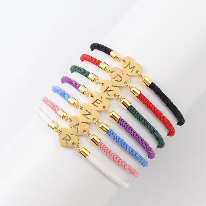 2023-new-stainless-steel-heart-letter-bracelets-women-colorful-adjustable-a-z-initial-rope-charm-bracelet-for-women-jewelry-gift