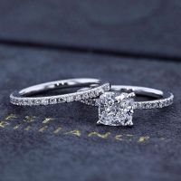 [COD] Cao Shi e-commerce cross-border best creative sparkling square zircon womens alloy rhinestone wedding ring