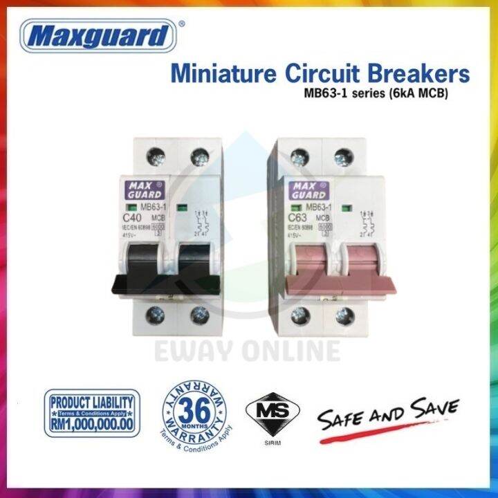 MAXGUARD 2 Pole MCB ( 40A / 63A) | Lazada