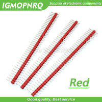 10ชิ้น1x40ขา2.54สีแดงเดี่ยว Inline แถวเข็มที่นั่งหัวกลมเชื่อมต่อ IGMOPNRQ