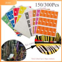 BIMI 150/300pcs กาวในตัว ลวด กันน้ำ เครือข่าย ฉลากสายเคเบิล ออแกไนเซอร์ไฟเบอร์ แท็กประจำตัว สติ๊กเกอร์