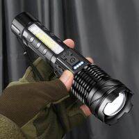 【CW】 Multifunction Flashlight USB Charging Cob Warning Side Outdoor