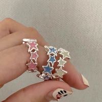Sweet Y2K Rings Girls Rings Womens Rings Party Gifts Jewelry New Fashion Rings Pink Star Rings Enamel Rings