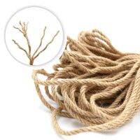 5M Natural Jute Rope 6mm 4-ply Thick Twine String Cord Hemp Rope for Animal Scratch Pole DIY Arts Crafts Gift Packing Garden General Craft