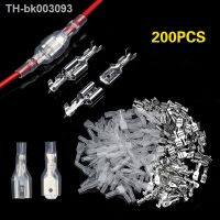 ✸❏♦ 200Pcs/lot 2.8/4.8/6.3mm Wire Connectors Assorted Kit Crimp Female/Male Spade Terminals With Transparent Insulating Sleeves