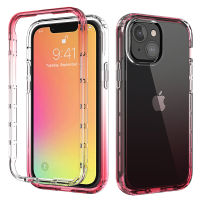 สำหรับ iPhone 13 Mini Hard โปร่งใส2-In-1 PC กลับและ Soft TPU กรอบกันกระแทกฝาครอบป้องกันเคสโทรศัพท์