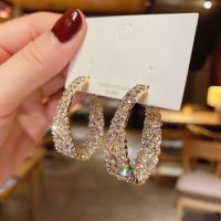 【YP】 New Fashion Big Hoop Earrings Rhinestone Large Earring Brincos Engagement Jewelry Gifts