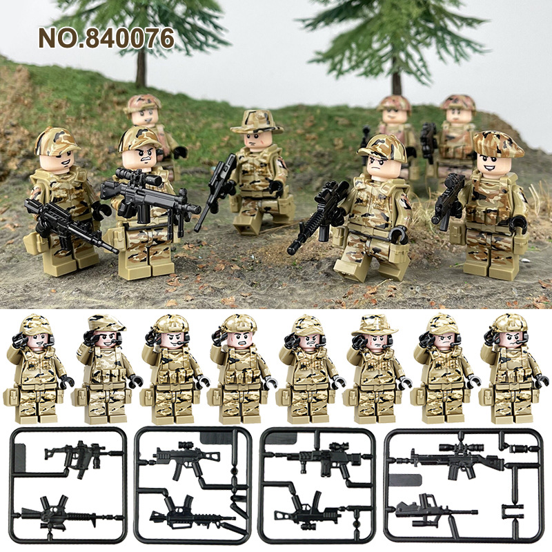 12pcs/lot Military Guard Army Building Blocks Bricks Models Set Figures Toys 