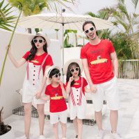 Summer Family Matching Outfits Mother Daughter Dad and Son Matching Cotton T-shirt &amp;Shorts Family Look Matching Couple Outfits