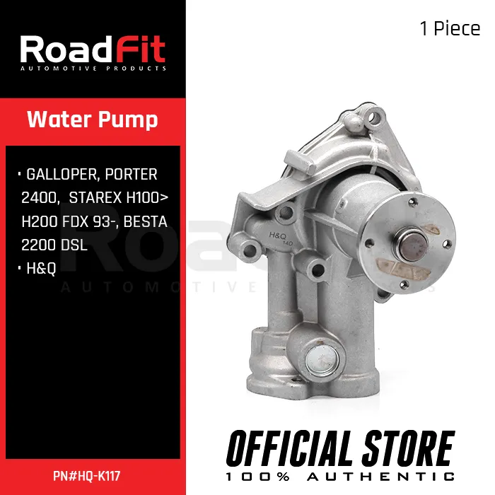 H&Q HQ-K117 Water Pump for HYUNDAI GALLOPER, PORTER 2400, STAREX H100 ...