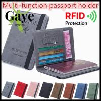 GS แบบพกพา ชุดเอกสาร หนัง บางเฉียบ ผู้ถือหนังสือเดินทาง กระเป๋าสตางค์ RFID กระเป๋าหนังสือเดินทาง กระเป๋าเดินทาง