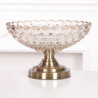 European Home Decoration Crystal Classical Fruit Plate Ashtray Candy Jar Decorative Fruit Bowl Set Glass