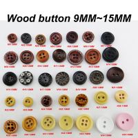 100PCS COFFEE  Painting Wooden Buttons 10MM Sewing Clothes Boots Coat Accessory Kid Shirt Button 4 Holes MCB-973 Haberdashery