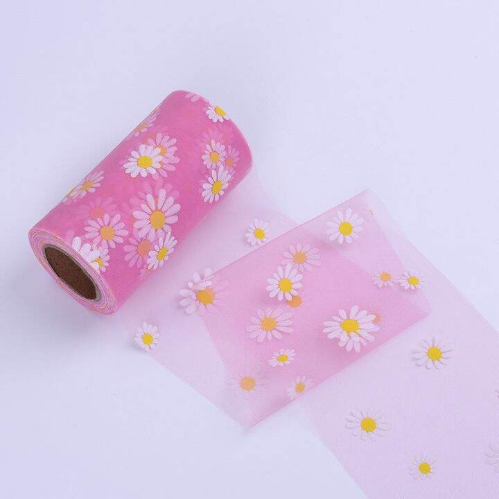 5yards-120mm-60mm-small-daisies-print-organza-ribbon-gift-wrapping-hairbow-diy-decoration-christmas-silk-ribbons-lace-fabric-gift-wrapping-bags