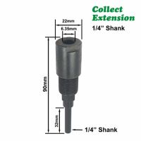 1ชิ้น1/4Quot; หรือ8มม. หรือ12มม. หรือ1/2Quot; เครื่องตัดก้านสำหรับเราเตอร์ไม้ส่วนต่อขยายดอกสว่านก้าน Collet เครื่องแกะสลักการขยาย