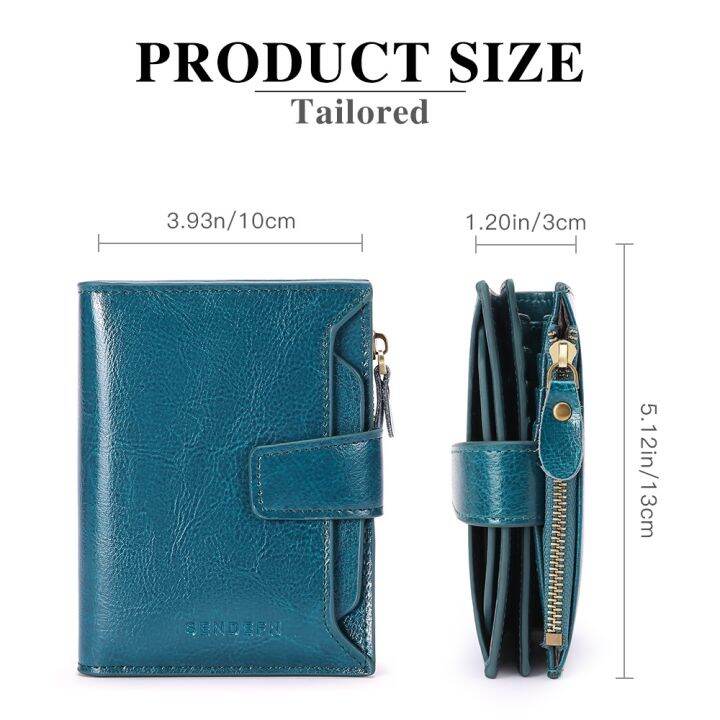 sendefn-casual-women-genuine-leather-wallet-rfid-blocking-short-multi-function-large-capacity-zipper-coin-purse-money-clip-5191