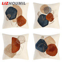 LIZHOUMIL เคสหมอนผ้าลินินพิมพ์ลาย Hd คลุมปลอกหมอนหมอนอิงสำหรับตกแต่งบ้านที่ทันสมัย4ชิ้น