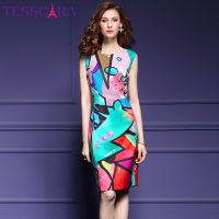 2021TESSCARA Women Summer Fashion Print Office Pencil Dress Female Elegant Work Wear Vestidos Retro Party Robe Femme Plus Size S-3XL