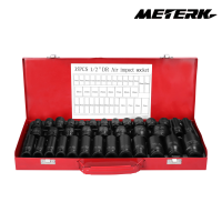 Meterk 35ชิ้น12.5มม. กระทบอากาศชุดซ็อกเก็ต1/2นิ้วไดรฟ์โครเมียมเหล็กวาเนเดียมชุดอุปกรณ์อุปกรณ์ซ่อมรถนิวเมติก