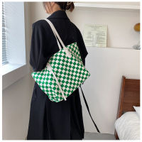 Checkerboard Large-capacity Bag Womens Bag 2021 New Style Small Class One-shoulder Large Bag High-end Commuter Tote Bag