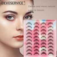 DEVOSERVICE 20Pairs 3D Mink Lashes Soft Thick Natural Long False Eyelashes Faux Cils Eyelash Extension Wholesale Makeup Tools