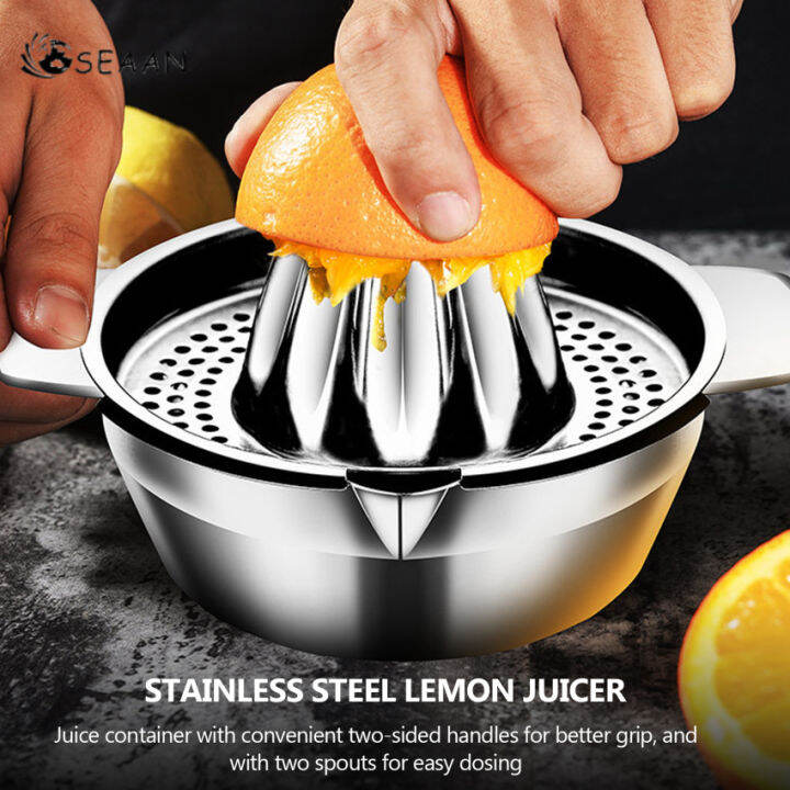 Fruit Juicer，Lemon Orange Juicer Manual Hand Squeezer With BuiltIn Measuring Cup And Grater
