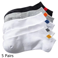 5 Pairs Summer Cotton Mens Short Socks Fashionable and Breathable Boat Socks Comfortable and Casual Mens Socks White Hot Sale