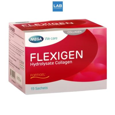 Mega We Care  Flexigen 15x10 g. -  คอลลาเจนชงดื่ม 1 กล่อง บรรจุ 15 ซอง