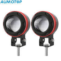 AUMOTOP ไฟหน้า LED ของรถมอเตอร์ไซค์90W สีขาวและสีเหลืองอำพัน4โหมดแสงแสงไฟแต่งรถชุดเปลี่ยนไฟสปอตไลท์ไฟโปรเจคเจอร์