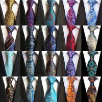 Luxury Mens Neckties Classic Floral Paisley 8CM Wedding Ties Jacquard Woven 100% Silk Men Tie Neck Ties For Party Accessories