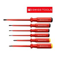 ชุดไขควงกันไฟ pb หุ้มฉนวนกันไฟ PB Swiss Tools  ปากแบน + ปากแฉก รุ่น PB 5542 (6 ชิ้น/ชุด) สำหรับ ช่างไฟฟ้า