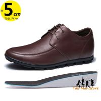 Loafers Men Leather Elevator Shoes Height Increase Insole 5cm Plus Size 36-45 Sneakers Drive Tall Business