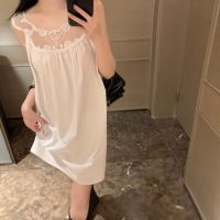 2023 New Sexy Womens Hanging Lining Dress Lace Logo Slightly Transparent Pajama Style Women