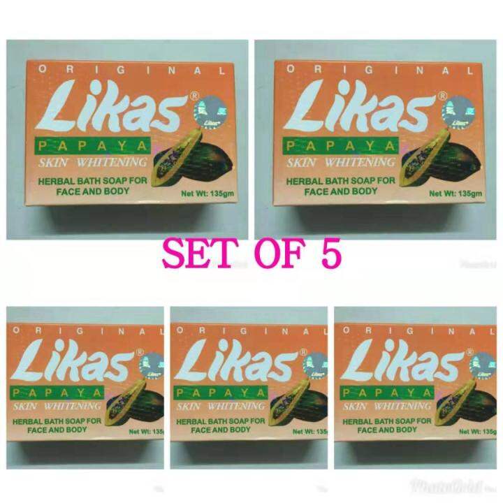 "GLAMOUR SHOP" ( Set of 5 ) Likas Papaya Soap 135g Lazada PH