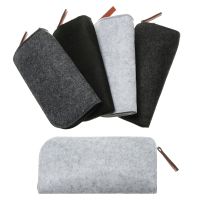 1PC Wool Felt Cloth Zipper Eyeglasses Case Women Men Multifunctional Portable Soft Bag Sunglasses Pouch Portatives Protector