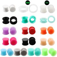 【CW】✿㍿♙  2Pcs/lot Silicone Ear Plugs and Tunnels Piercings the Dark Gauge Stretcher Expanders Earlets Jewelry