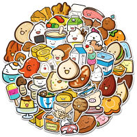 50pcs Stickers Cute Korean Style Food Emoji Pattern PVC Waterproof Sticker for Laptop Cellphone Water Cup Helmet Bicycle Motorcycle Guitar Skateboard Decoration Kids Student Gift