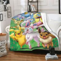 XZX180305  poke-mon Eevee Customized Cozy w a rm Blanket Ultra Soft Lightweight Flannel Blanket for Couch/Sofa/Office/Traveling/Camping (Can Customize )