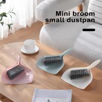 1 Set Mini Broom Dustpan Set Lightweight Durable Desktop Cleaning Broom with Hanging Hole Home Supplies