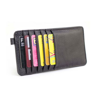 Mens Ultra Thin Credit ID Card Holders First Layer Real Cow Genuine Leather 12 Cards Slots Changes Pouch Slim Wallet Male Card Holders