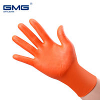 2021Nitrile Gloves Vinyl Gloves 50 PCS GMG Nitrile Diamond Pattern Waterproof Oil Proof Work Safety Gloves Nitrile Gloves Mechanic