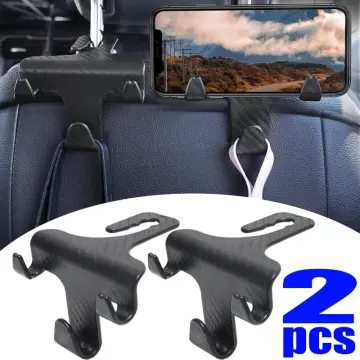 2pcs Abs Car Seat Back Hook, Black Backrest Hanger For Car Seat Storage