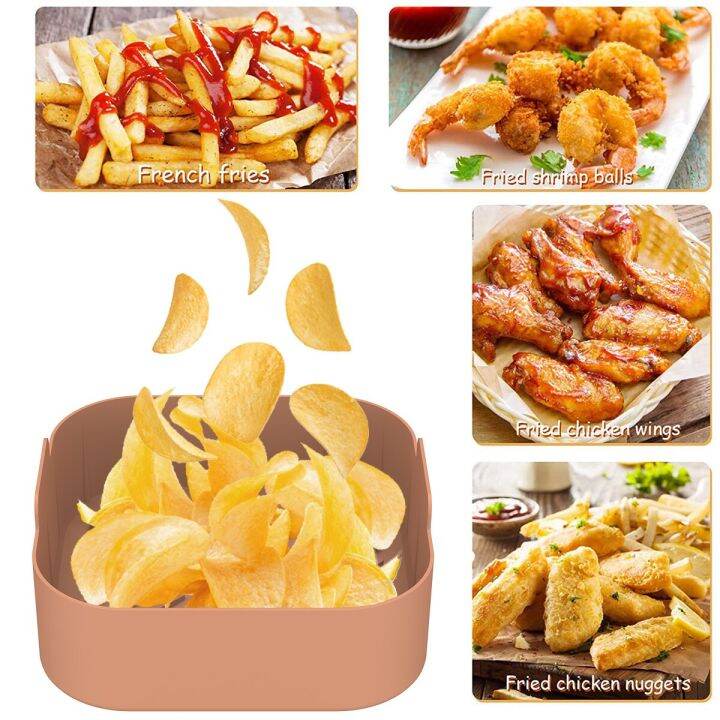 2ชิ้นหม้อทอด-air-fryer-s-ถาดอบเสื่อตะกร้าใส่ไก่ทอดหม้อทอด-air-fryer-หม้อซิลิโคนนินจาหม้อทอด-air-fryer-ห้องครัวอุปกรณ์-s