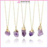 KAREMXQ สร้อยคอโซ่ยาวทำจากหินธรรมชาติทำจากคริสตัลเครื่องประดับแอเมทิสต์จักระแฟชั่น