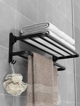 Towel Rack 30-50 CM Folding Holder With Hook Bathroom Accessories