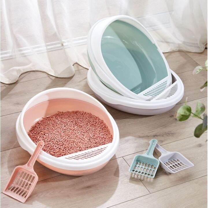 Egg Shape Modern Open Cat Litter Box plastic splashproof cat toilet litter box cat poop box