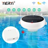 【LZ】▤☌  Yieryi WiFi Smart Cloro Medidor Testador de Monitor de Qualidade da Água com Gateway Solar Flutuante CL PH EC TDS ORP SAL Piscina