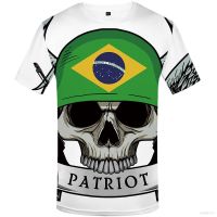 NEW Cute Brazilian Fans World T-shirt Short Sleeve Round Neck Street Apparel Large